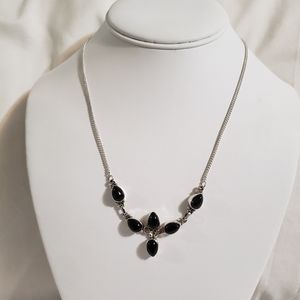 Elegant Black and Silver Necklace